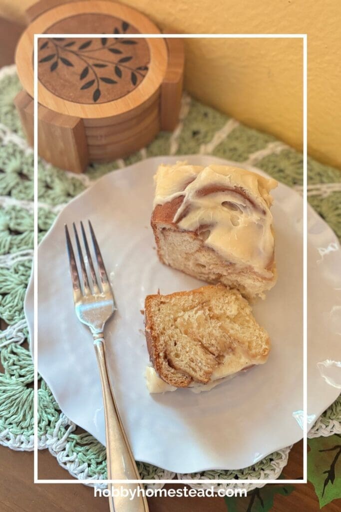 Rustic Homemade Cinnamon Rolls on Plate