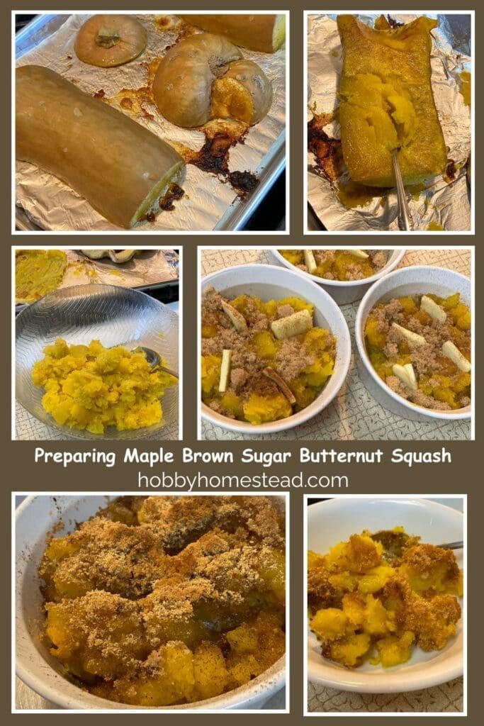 Preparing Maple Brown Sugar Butternut Squash